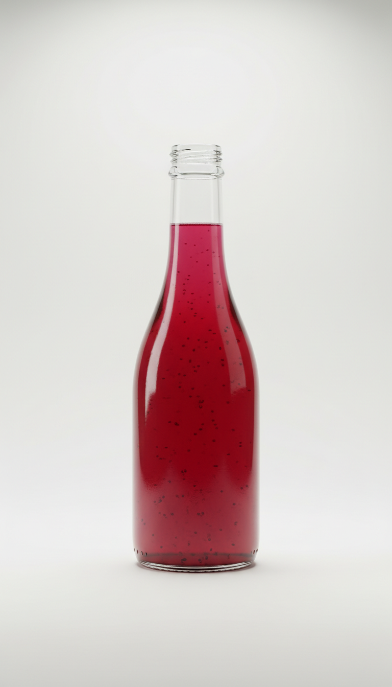 Pomegranate Red Kombucha Glass Bottle